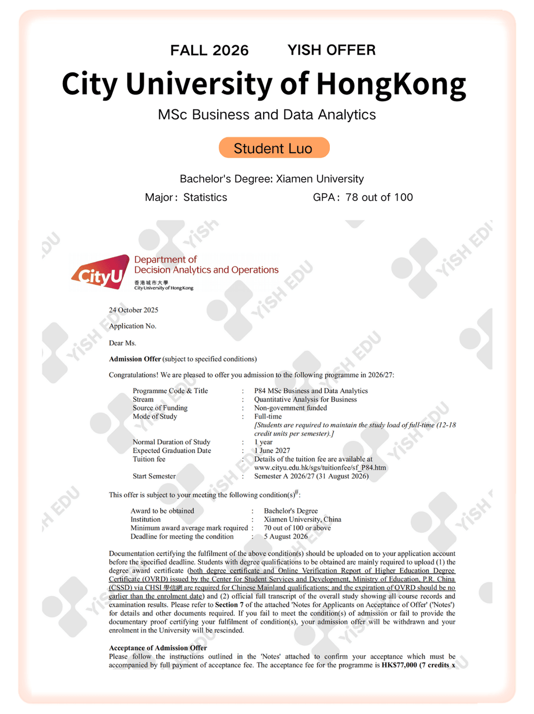 Offer letter