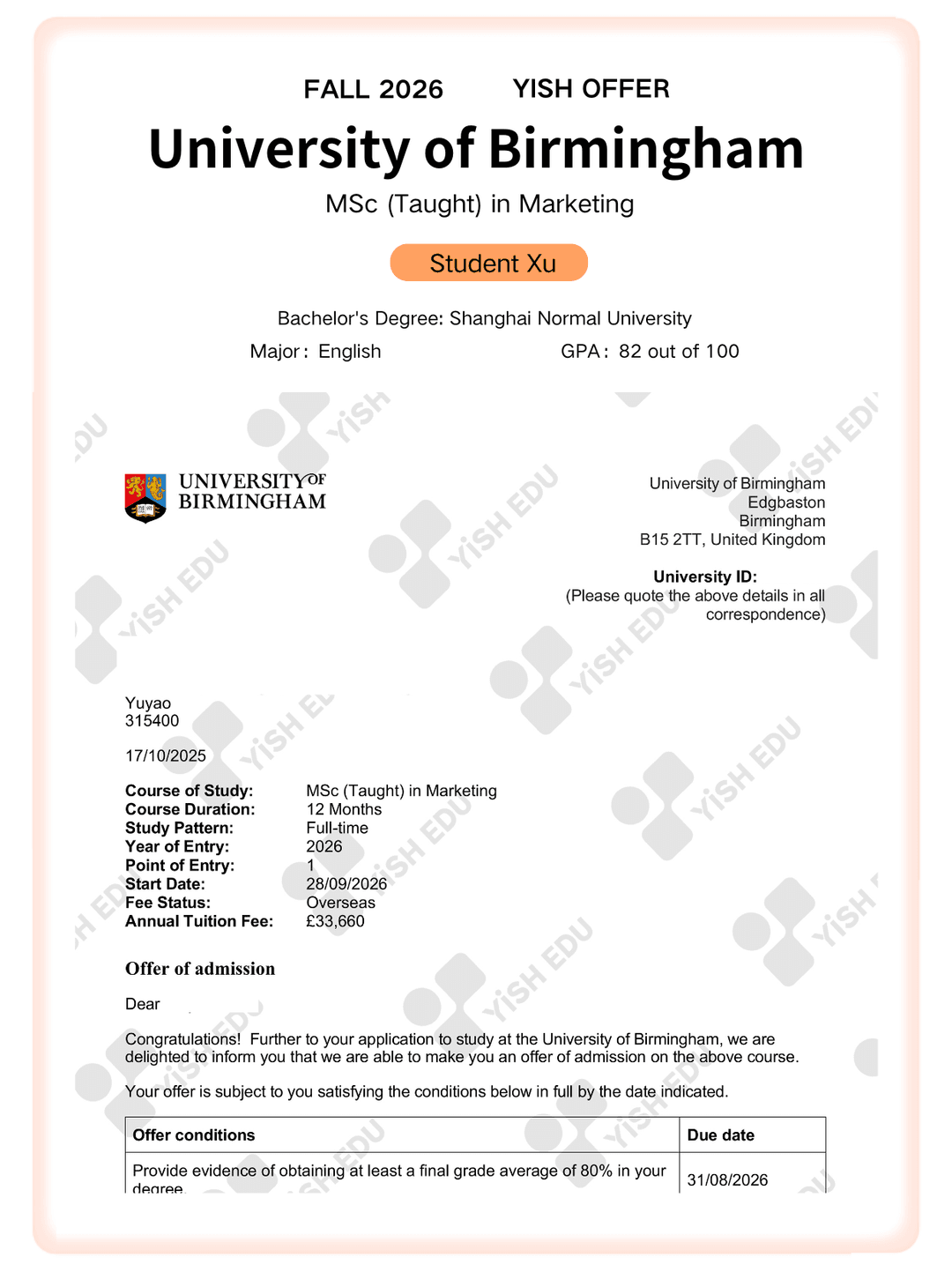 Offer letter